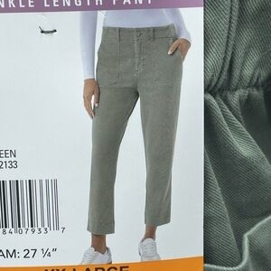 32 Degrees Women's XXL Ankle Length Pants Green Cotton Blend a2029